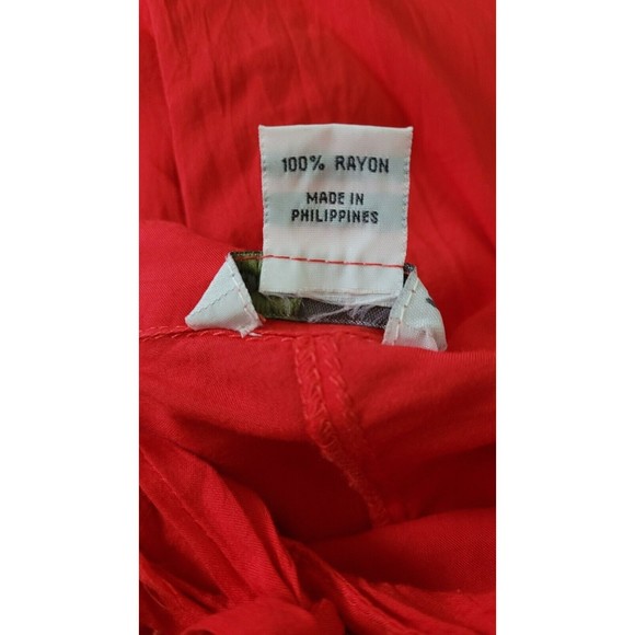 Coco Cabana Women's Asian Large Drk Orange Wide Leg Pants Pockets Tie Side Zip - Picture 4 of 8